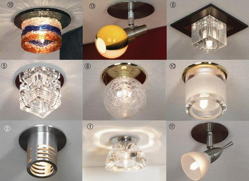 Точкові світильники для гіпсокартонних стель: різновиди та особливості підключення