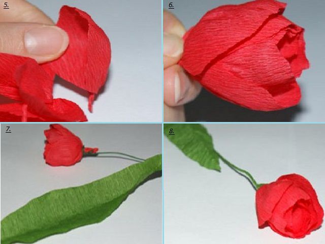 Як зробити з паперу тюльпан