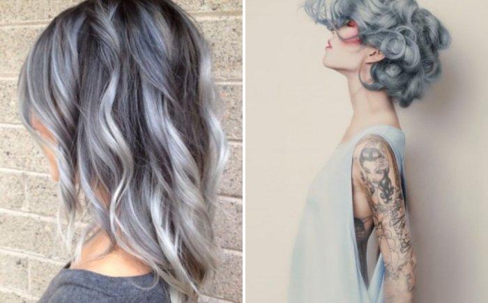 Сірий колір волосся: 10 модних відтінків (45 фото)