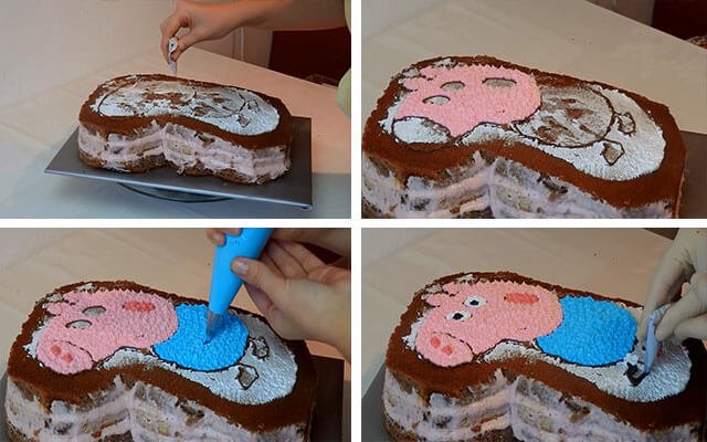 Торт «Свинка Пеппа» з мастики і крему | Покроковий майстер клас