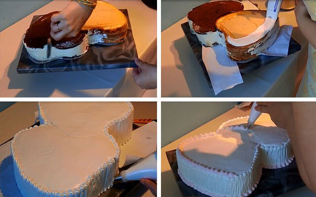 Як зробити торт у формі «Серця» з мастики і крему?