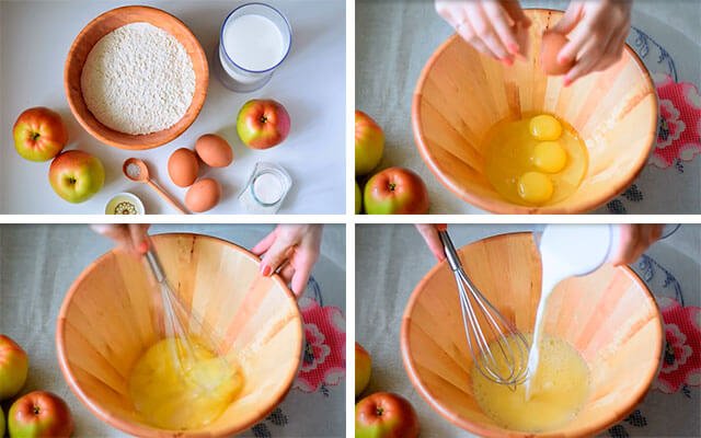 Рецепти млинців на молоці з начинкою з яблук