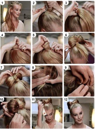 Зачіска бантик з волосся: покрокова інструкція c картинками