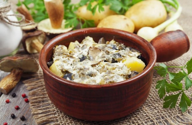 Білі гриби в сметані: рецепти з цибулею, картоплею, курячою грудкою