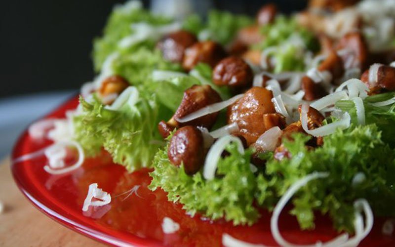 Салат зі смаженими опеньками: дуже смачний рецепт, 5 варіантів приготування з курячою грудкою, фото