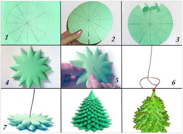 Ялинка з паперу паперкрафт покроковий майстер клас