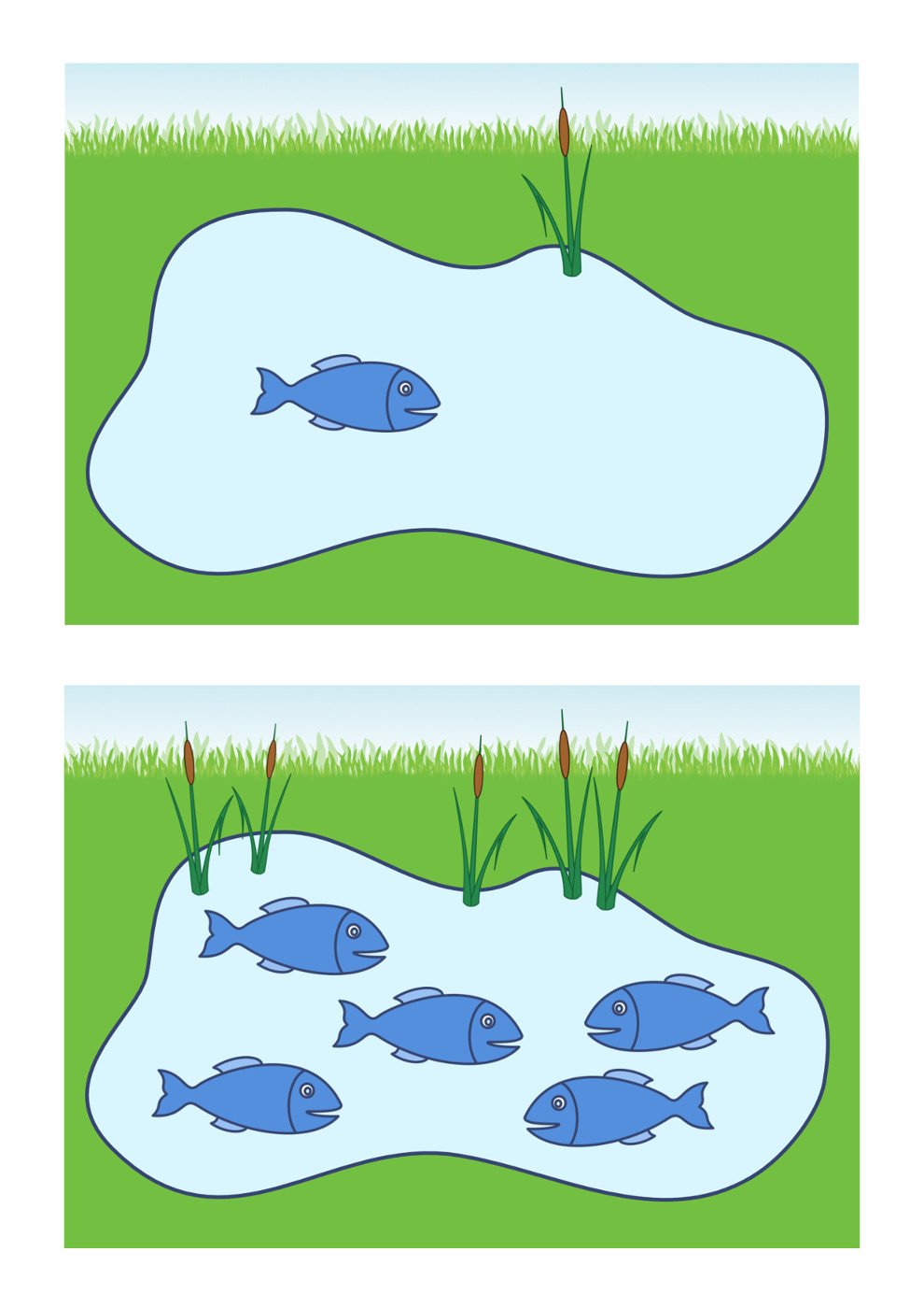 Рыбка в озере для детей
